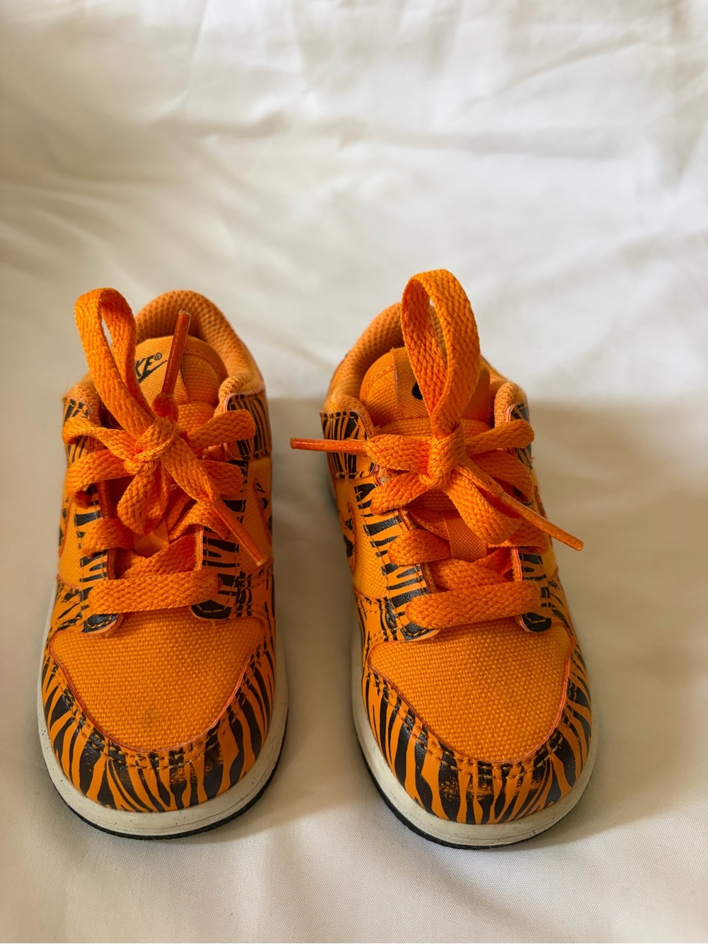 Nike Kids Orange Tiger-Print Sneakers